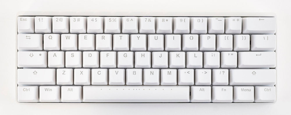Vortex New POK3R White Aluminum 60% White LED Double Shot PBT Mechanical Keyboard