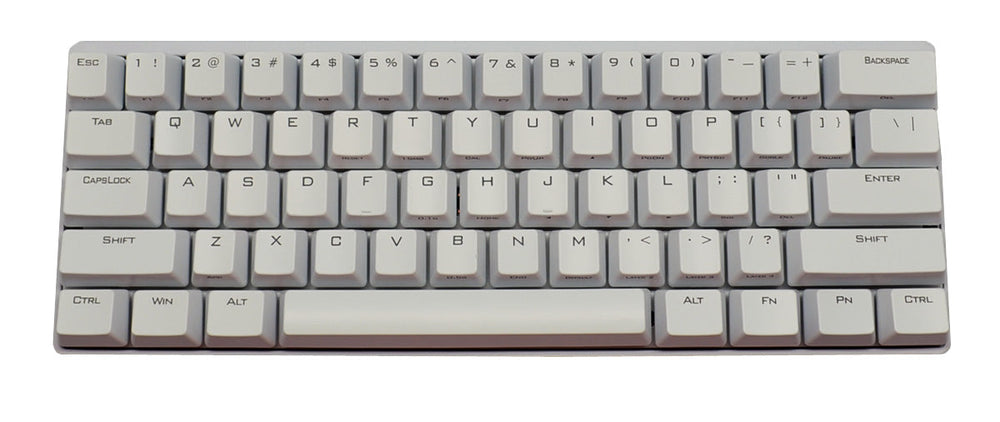 Vortex POK3R White Case Blue LED 60% Double Shot PBT Mechanical Keyboard