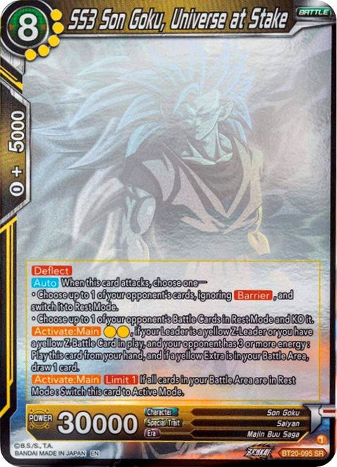 SS3 Son Goku, Universe at Stake (Hologram) (BT20-095) [Power Absorbed] — Near Mint Parallel Foil