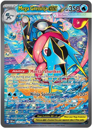 Mega Greninja ex - 116/086 116 - ME04 Chaos Rising Holofoil — Lightly Played
