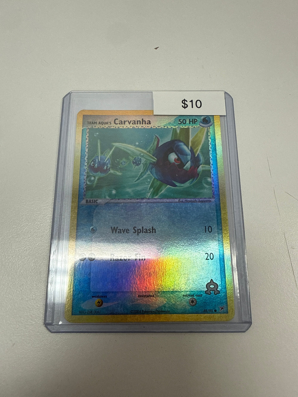 Pokemon Reverse Holo Team Aqua’s Carvanha #48/95