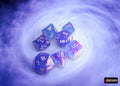 Chessex: Nebula Aura/White Luminary Polyhedral 7-Dice Set