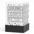 Chessex: d6 Dice 12mm Opaque White/Black (36)