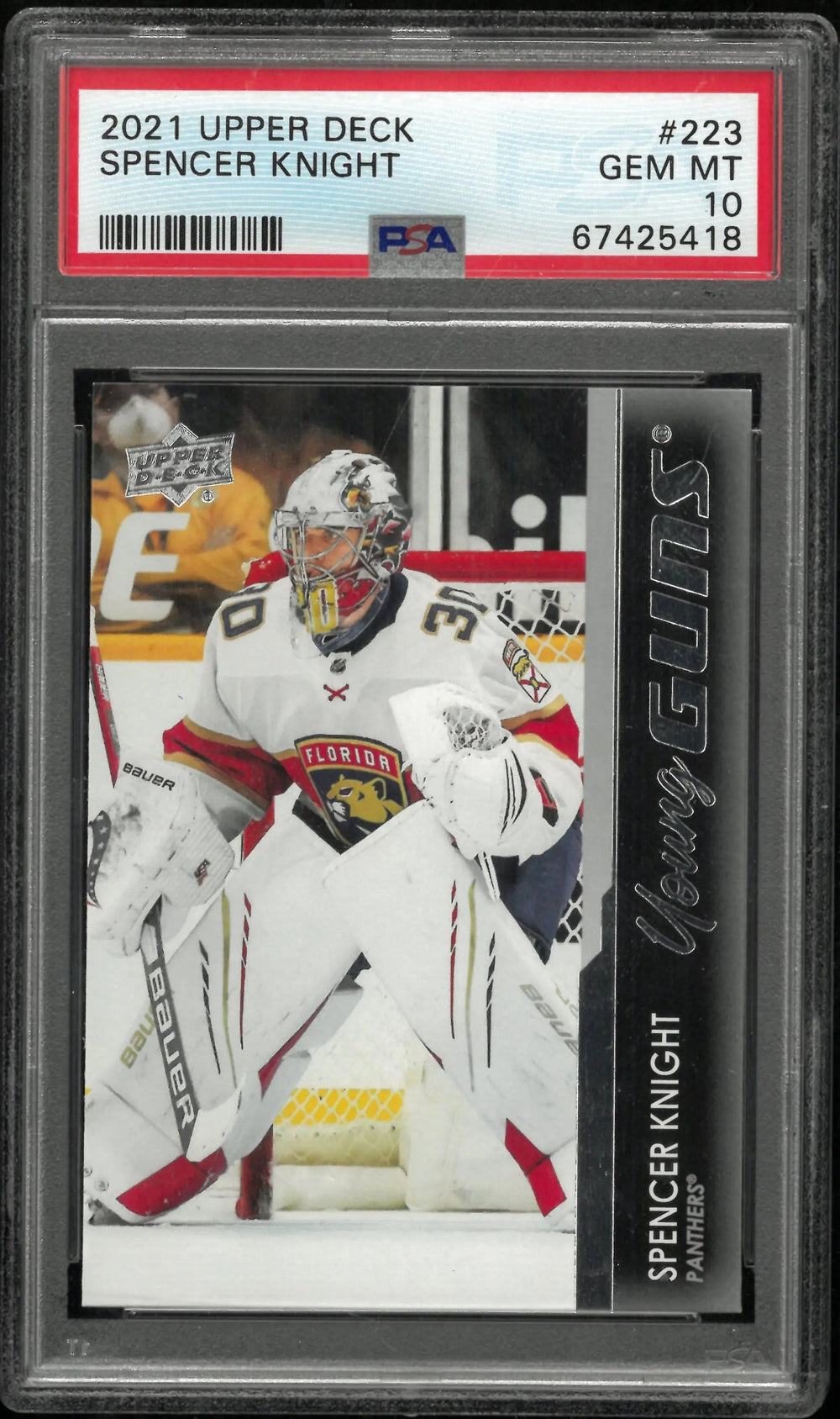 Spencer Knight Young Guns PSA 10 RC 2021-22 Upper Deck