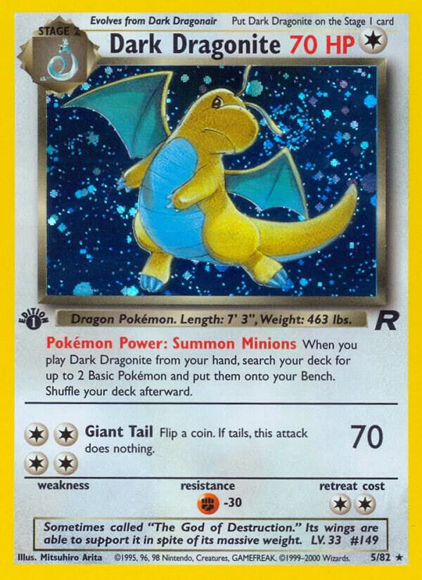 Dark Dragonite (5) - Team Rocket — Near Mint Unlimited Holofoil