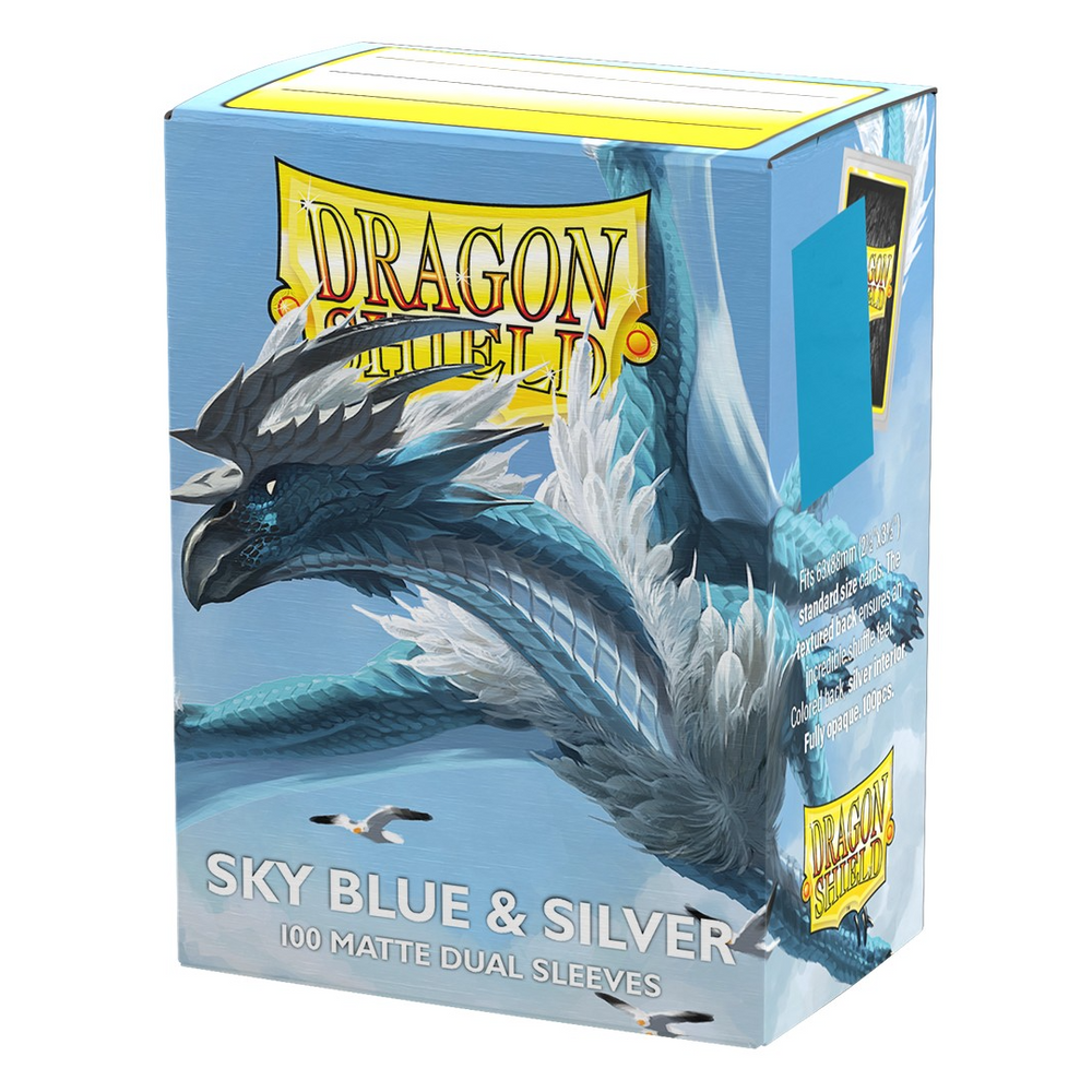 Dragon Shield Sleeves: Standard Matte Dual 100 Count - SKYBLUE & SILVER