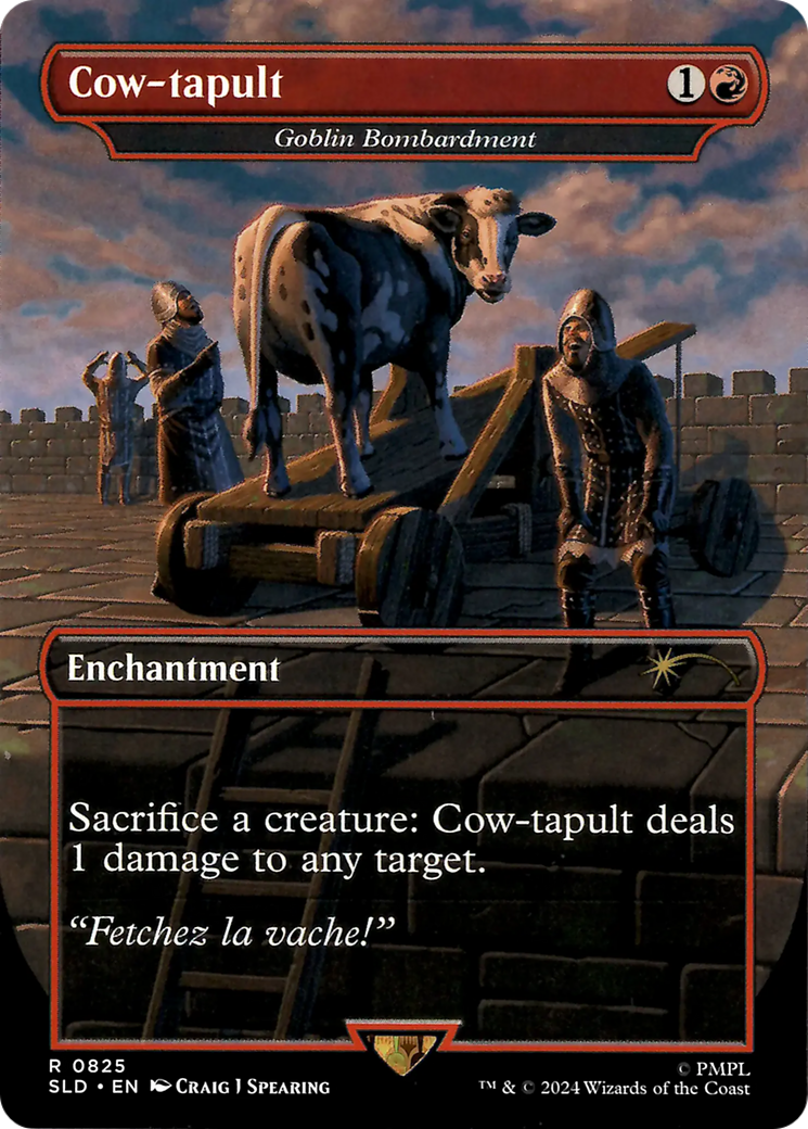 Goblin Bombardment (SLD-825) - Secret Lair Drop / Cow-tapult (Borderless) Foil